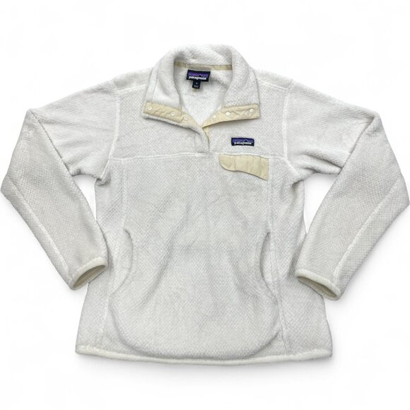 Patagonia White Fleece Pullover Polartec Sweater Jacket Women's Small - Picture 2 of 9